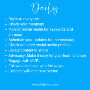 daily social media tasks